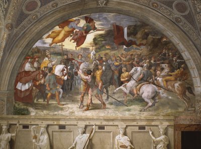 Das Treffen von Leo dem Großen und Attila, Stanza di Eliodoro, 1514 von Raffaello Sanzio Raphael